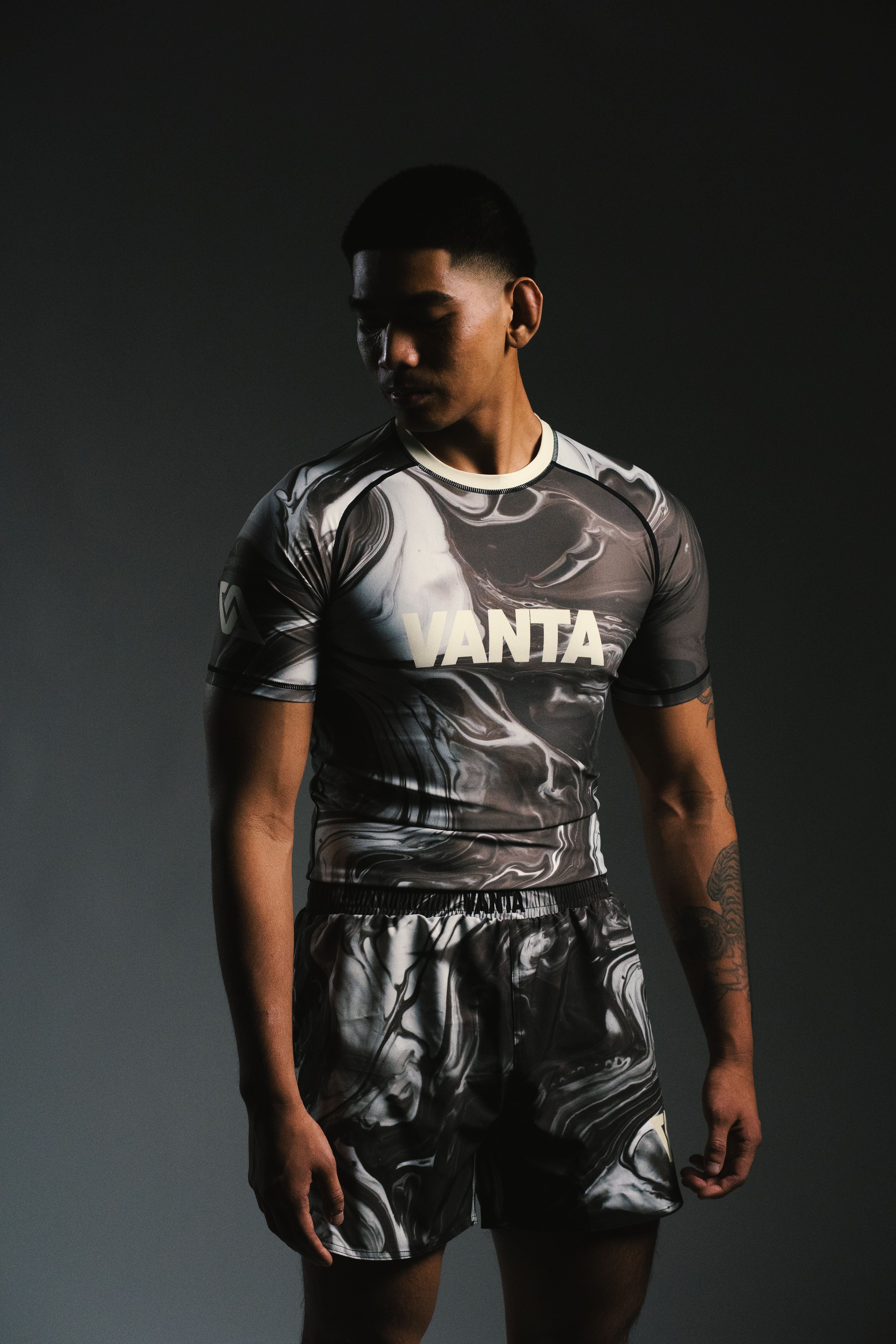OBSIDIAN MARBLE Rash Guard / Hybrid Shorts / Full Set